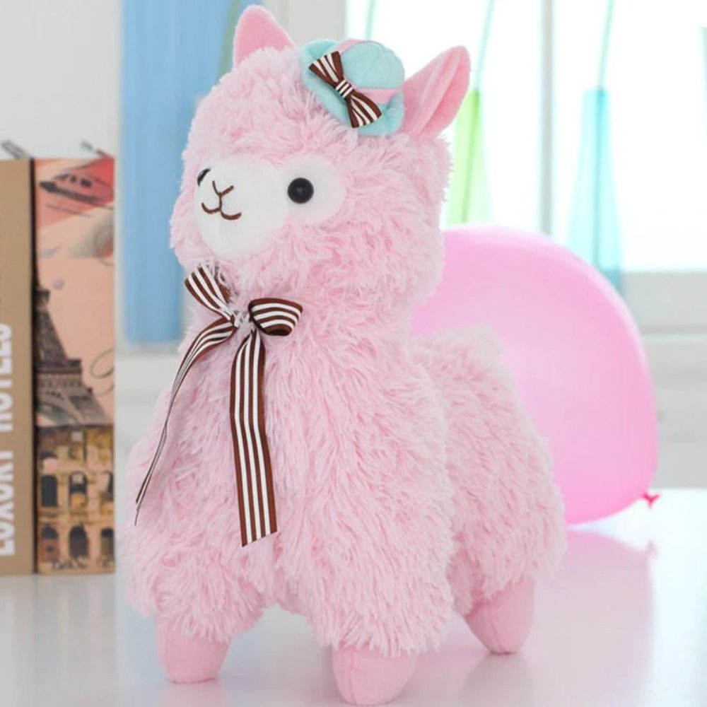 Large Pink Kawaii Bridal Alpacasso Alpaca Soft Plush Stuffed Llama 45cm Tall